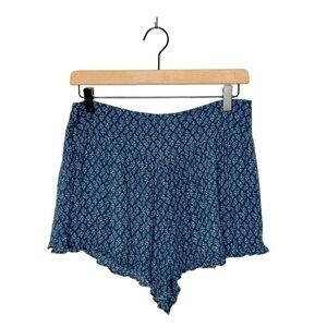 American Eagle Outfitters Flowy Pull‎ On Boho Print Shorts Blue Medium M